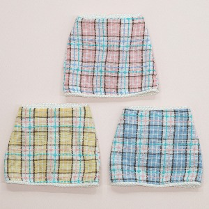 [Mini] Cupid Check H Line SkirtsPink/Yellow/Blue